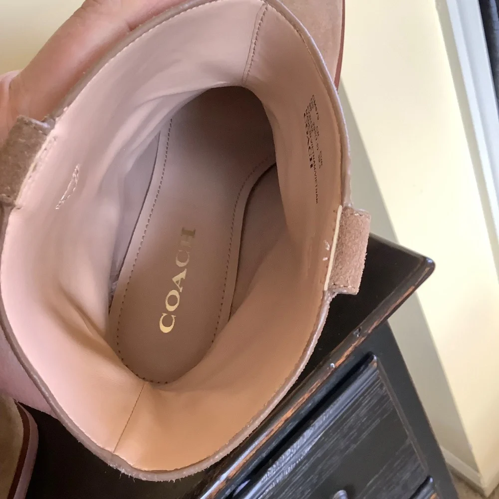 Coach Pauline Suede Bootie Western Style Coconut SZ 9 NWOT